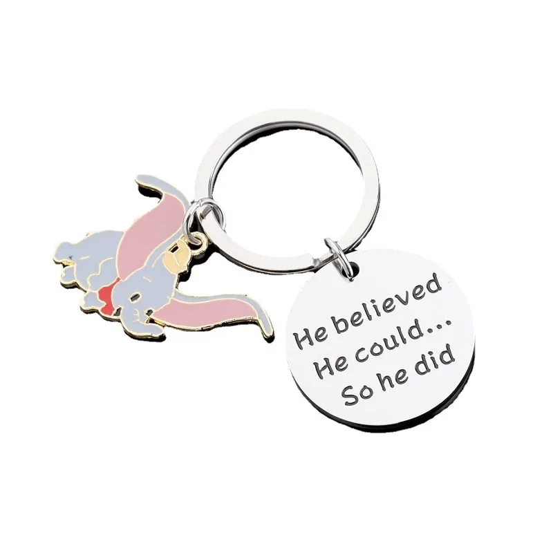 Disney Dumbo Keychains Cute Cartoon Doll Mini Elephant Key Ring Women Lovely Bag Key Chain Key Accessories