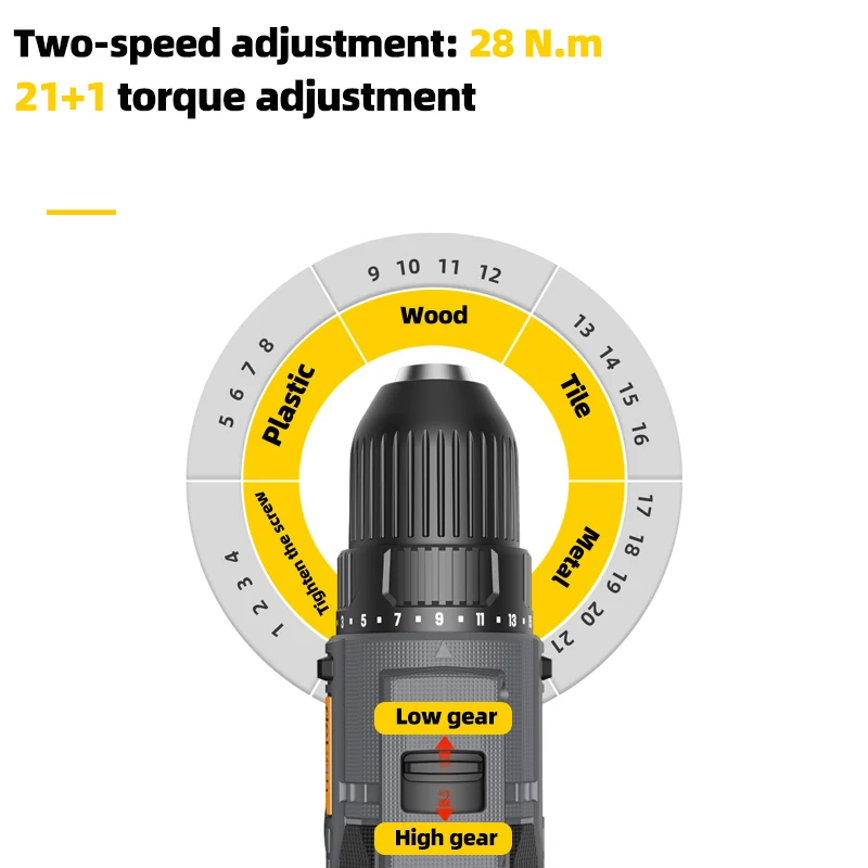 12V Cordless Electric drill Multifunctional Screwdriver Rechargeable Electric Drill Lithium Battery 1400rpm Speed Power Tool