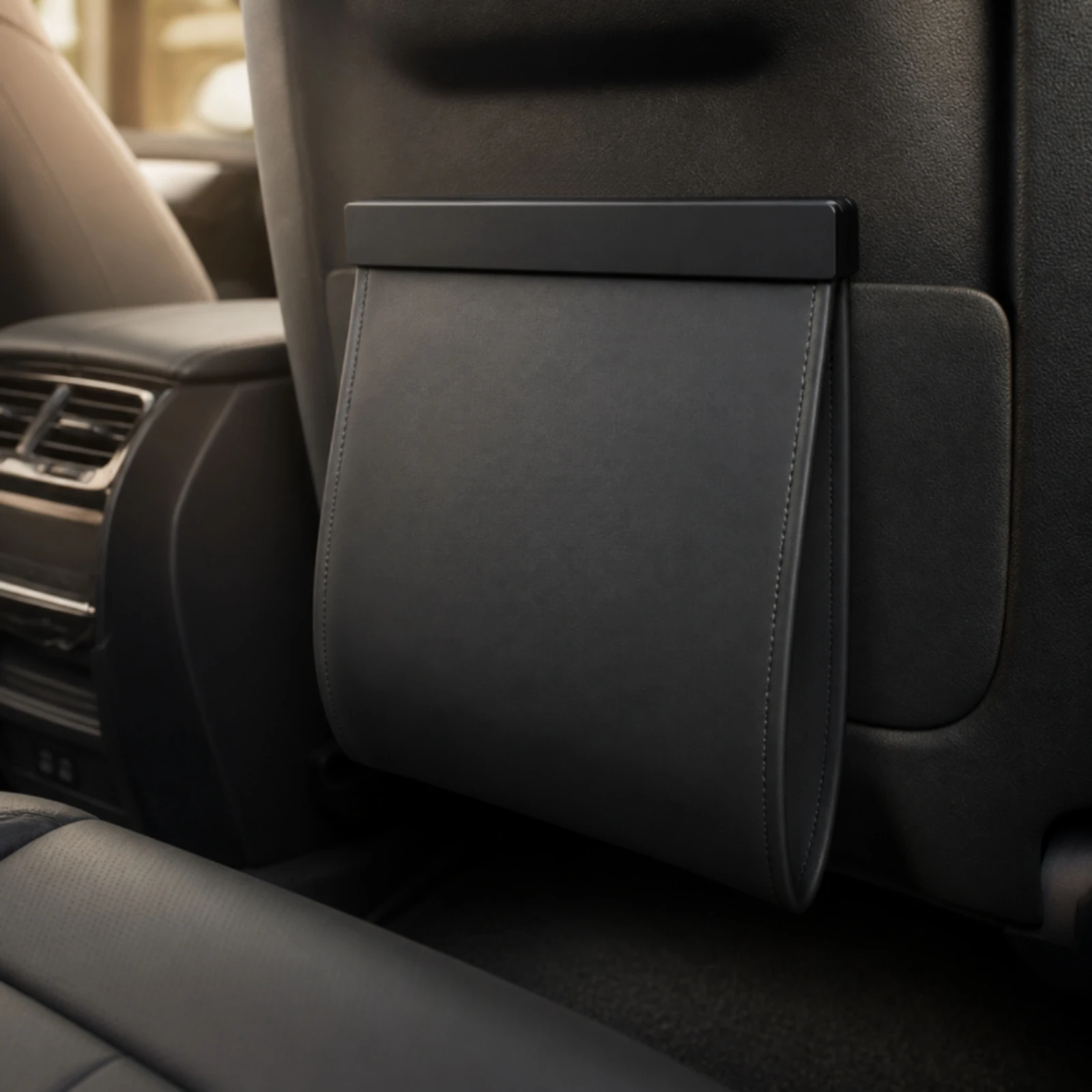 Leather Car Trash Bag Compact Foldable Leather Car Waste and Storage Bag Long-Lasting Portable for Commuters, Commuting