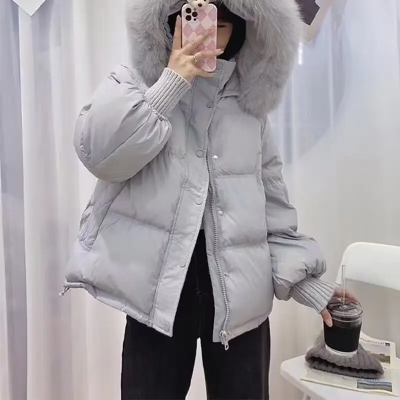 Women winter Down cotton Coat New Hooded Soft Warm Loose Parkas Fashion Jacket Zipper Casual Pockets Female Parkas Chic Outwear