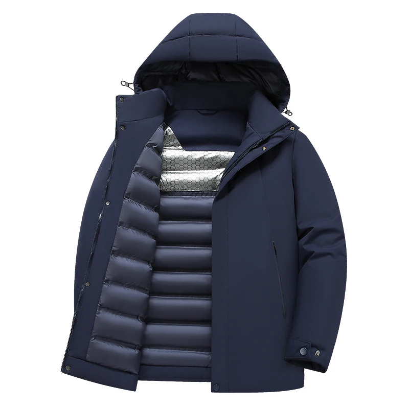 Outdoor Cycling Sports Camping Leisure Versatile Men Fashion Travel Business Windproof Thick and Warm Solid-color Cotton Jacket