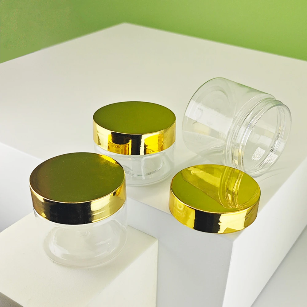 30 개/몫 30/50/60/80ml 골드 뚜껑 지우기 빈 리필 용 병 메이크업 여행 용기 아크릴 파우더 반짝이에 대 한 화장품 항아리