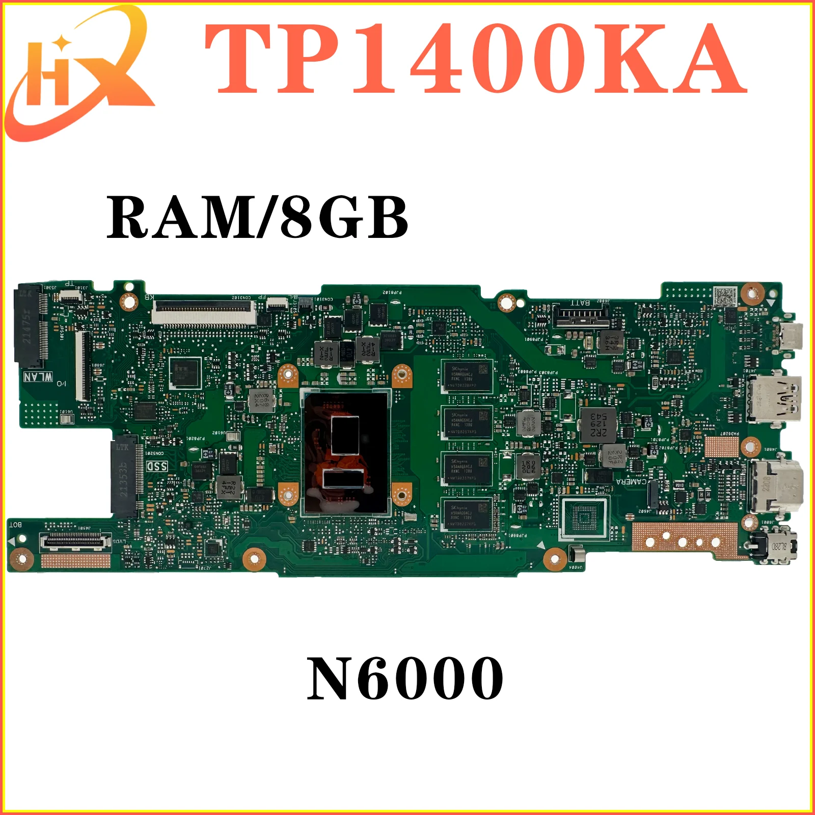 

TP1400KA Mainboard For ASUS Vivobook Go 14 Flip TP1401KA J1400KA J1401KA TP1400K TP1401K Laptop Motherboard N6000 8GB-RAM