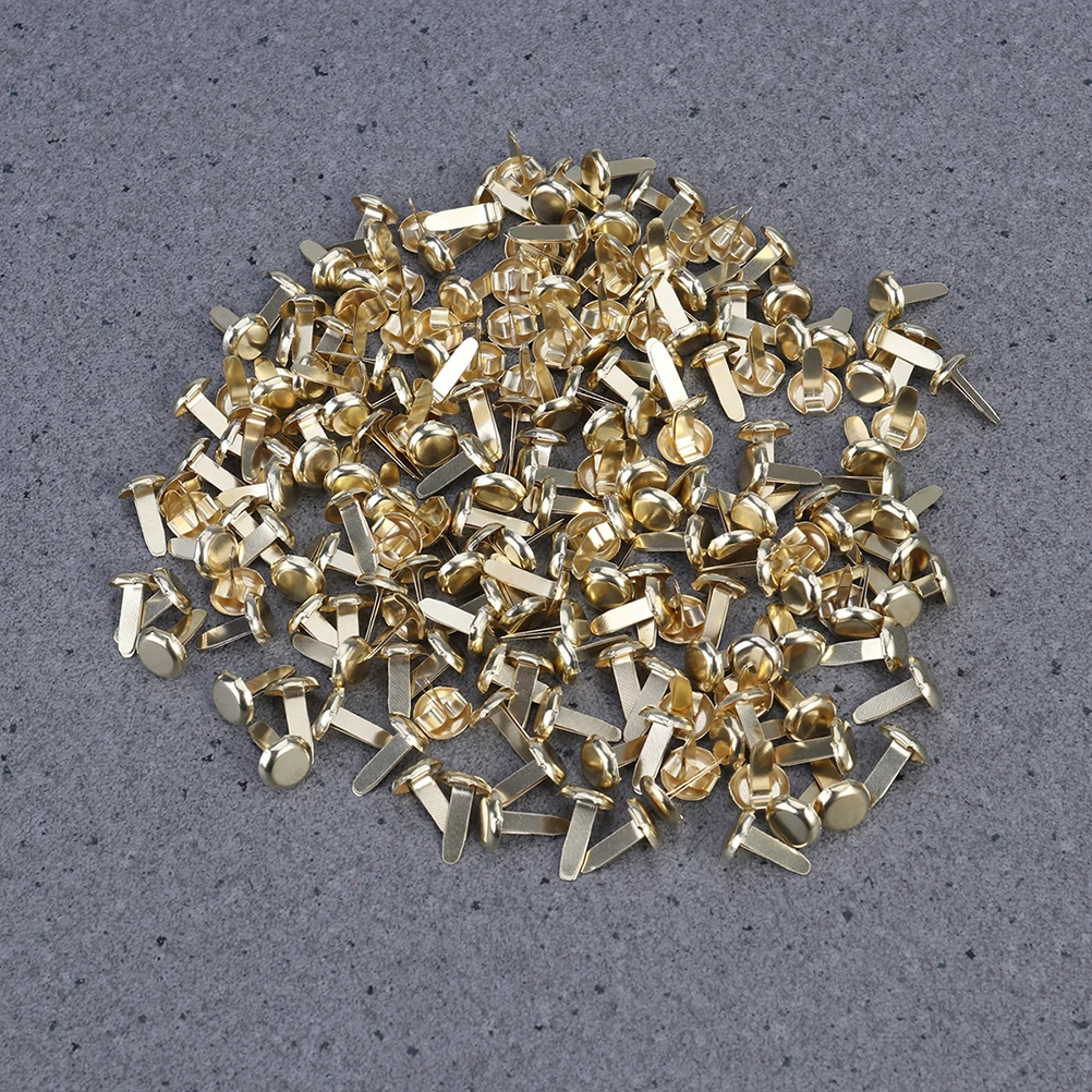 

500pcs Electroplating Metal Brads Paper Fasteners Round Office Brads Storage Box Waterproof Diy Crafts Scrapbooking Hold Photos