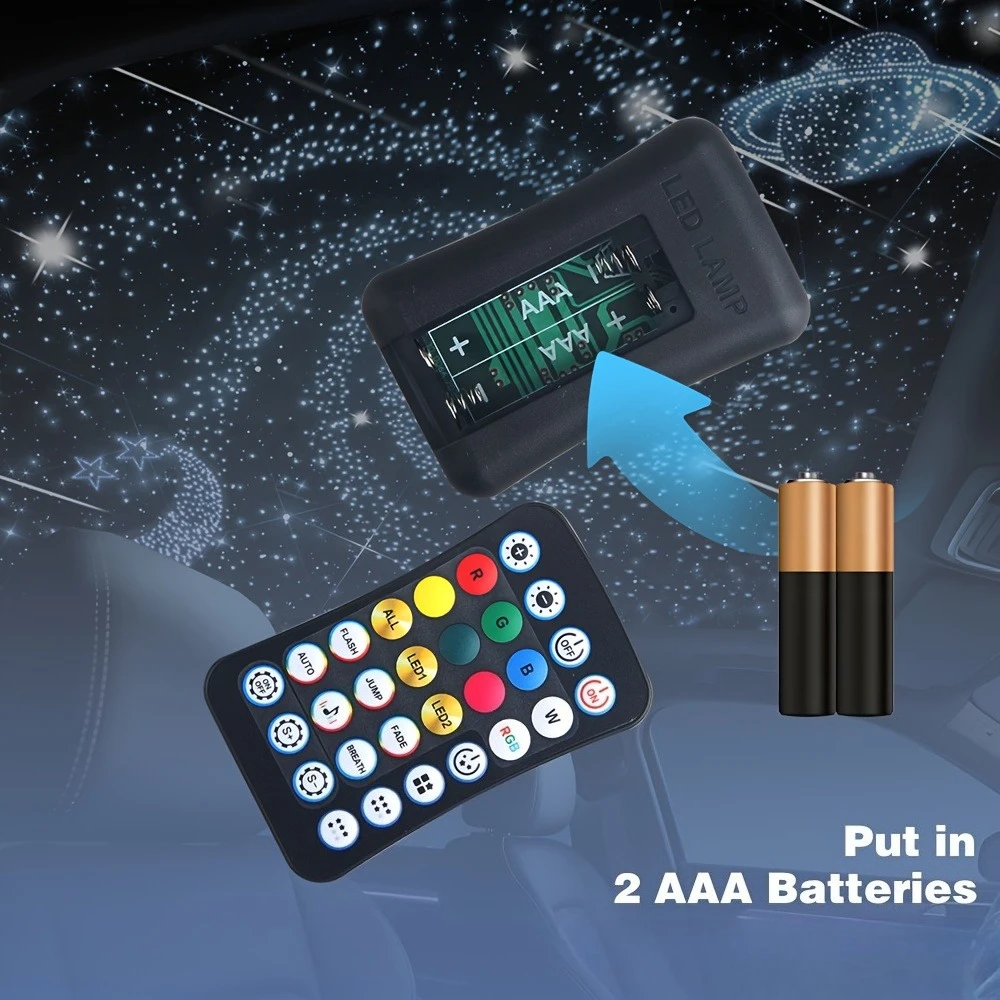 2026 Neu RGBW 12V 16W 1/2/4 Split Sternenhimmel-Atmosphärenlicht APP-Steuerung Glasfaser Auto Sternenhimmel Deckenbeleuchtung Kits Innenraum – Detail 12