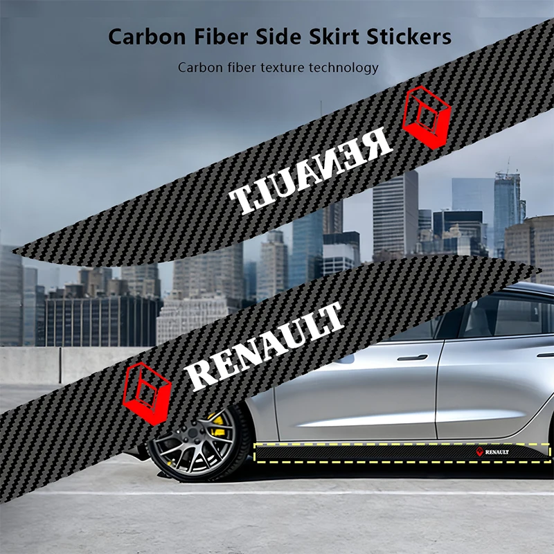 

2pcs Car Door Side Skirt Car Body Decal Carbon Fiber Sticke To Prevent Scratches For Renault Megane 2 3 4 Captur Kadjar Fluence