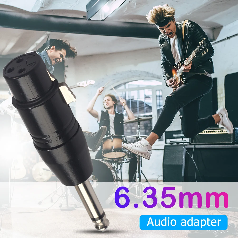 

XLR 3Pin Female to 1/4 inch 6.35/6.5mm Male Mono Audio Adapter Plug Converter
