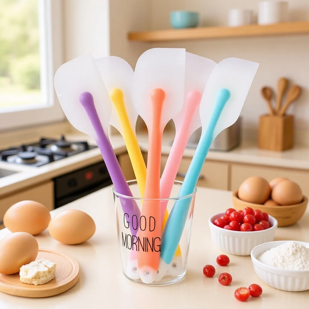 Espátula de silicona con esparcidor de mantequilla integrado, turrón, queso, masa, herramienta para hornear, raspador de mermelada resistente al calor