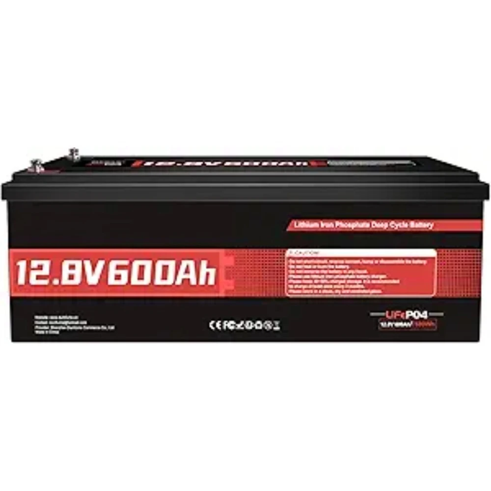 

12V 600Ah LiFePO4 Battery 200A BMS 10000+ Deep Cycle Lithium Iron Phosphate Battery 7200WH For Power Shortage, RV, Off Grid Appl