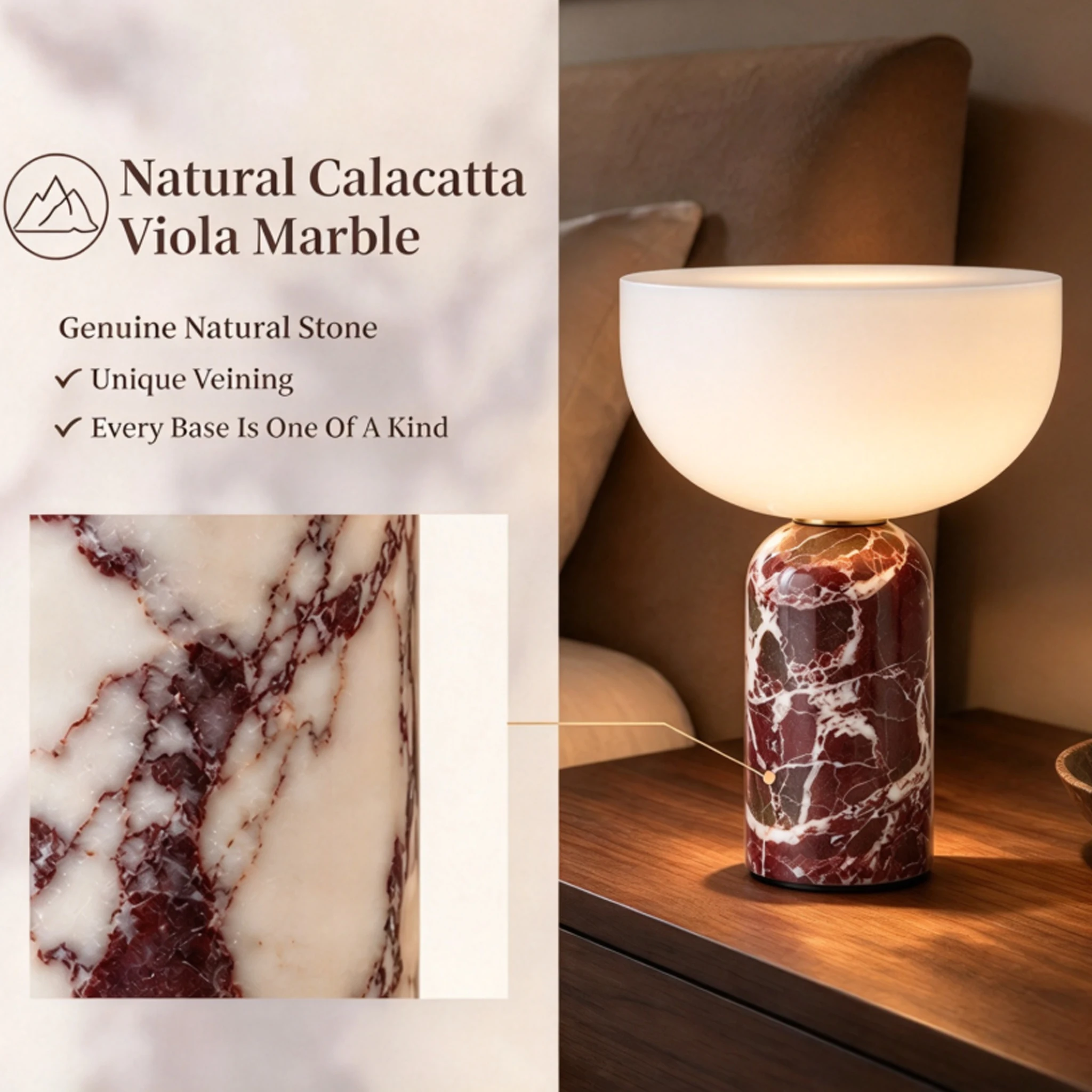 Natural Marble Table Lamp 4000mAh Rechargeable Luxury Desk Lamp Living Room Study Office Hotel Bedroom Decor Atmosphere Lamp
