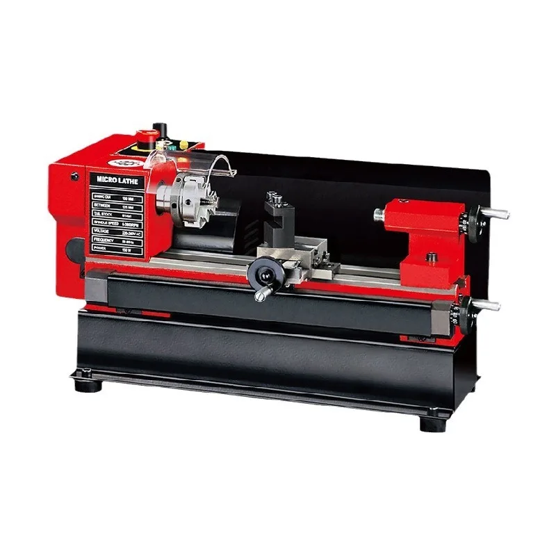 C0 Mini Metal Lathe Small Lathe Compact Easy Operation Portable Plug and Use Machine Woodworking Machinery