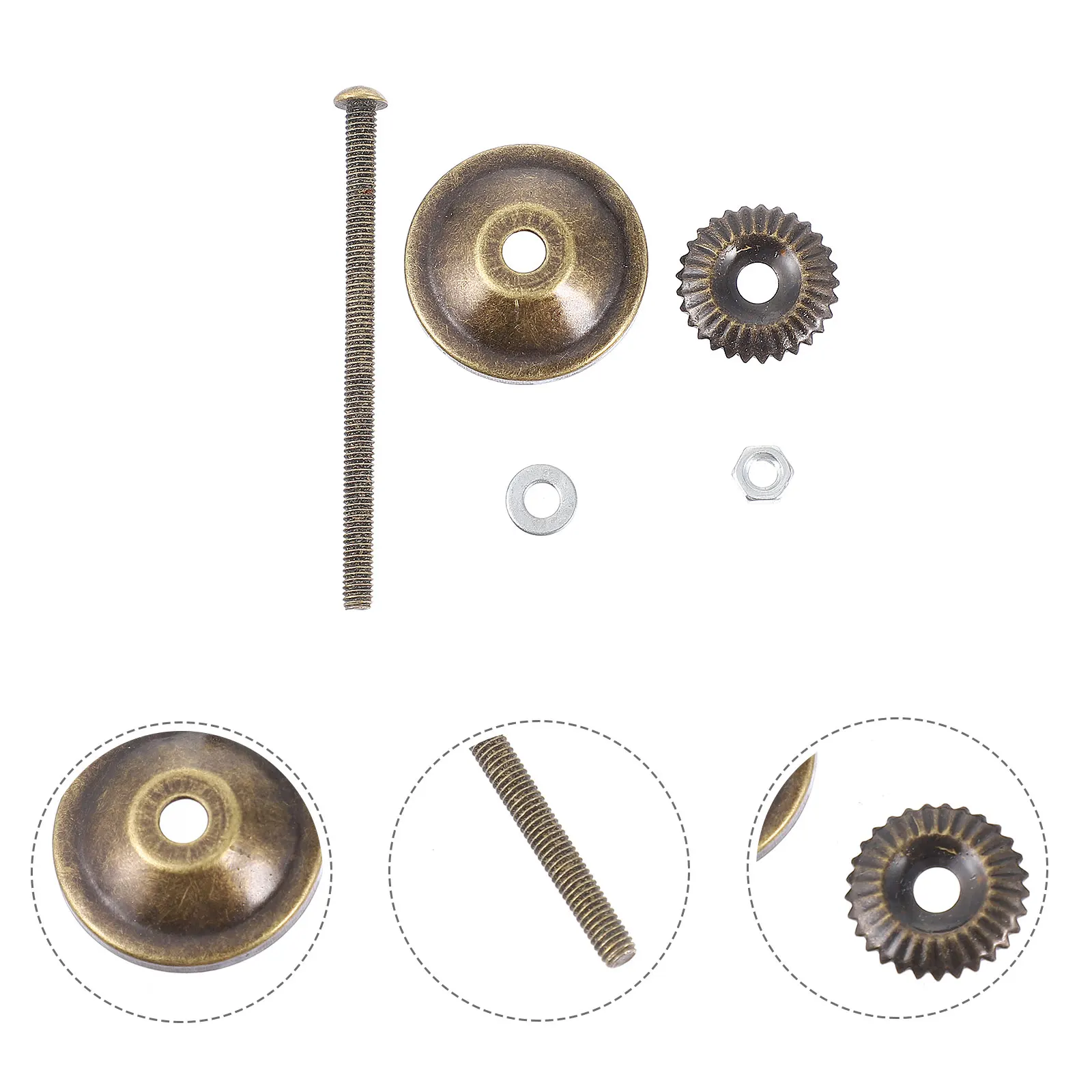 

20 Sets Ceramic Handles Hardware Kits Screw Rods Washer Pad Vintage Copper Cabinet Knobs Parts Furniture Door Accessories