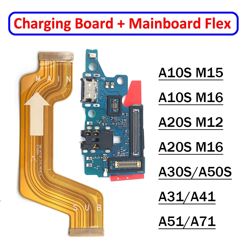 

20Pcs Tested For Samsung A10S A20S A21S A30S A50S A31 A41 A51 A71 USB Charging Port Dock Connector Main Mother Board Flex Cable