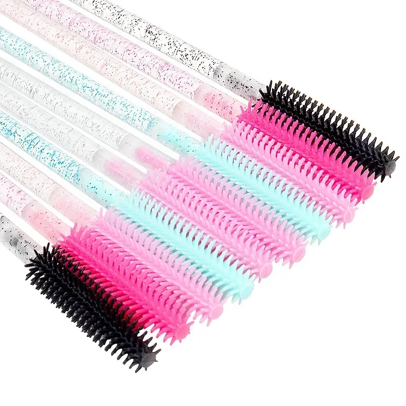 50/100 Stuks Wegwerp Wimper Borstel Siliconen Gel Mascara Wands Applicator Spoolers Wimpers Extension Cosmetische Penselen Make-Up Tool