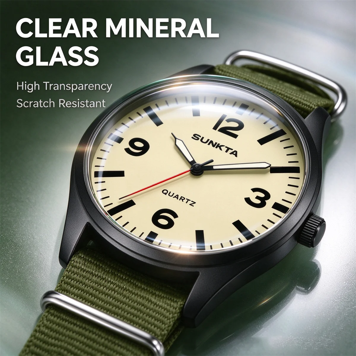 SUNKTA 2026 Top Luxury Mens Watch Fashion Casual Quartz Wristwatches Luminous 30M Waterproof Nylon Watches Men Gifts Reloj
