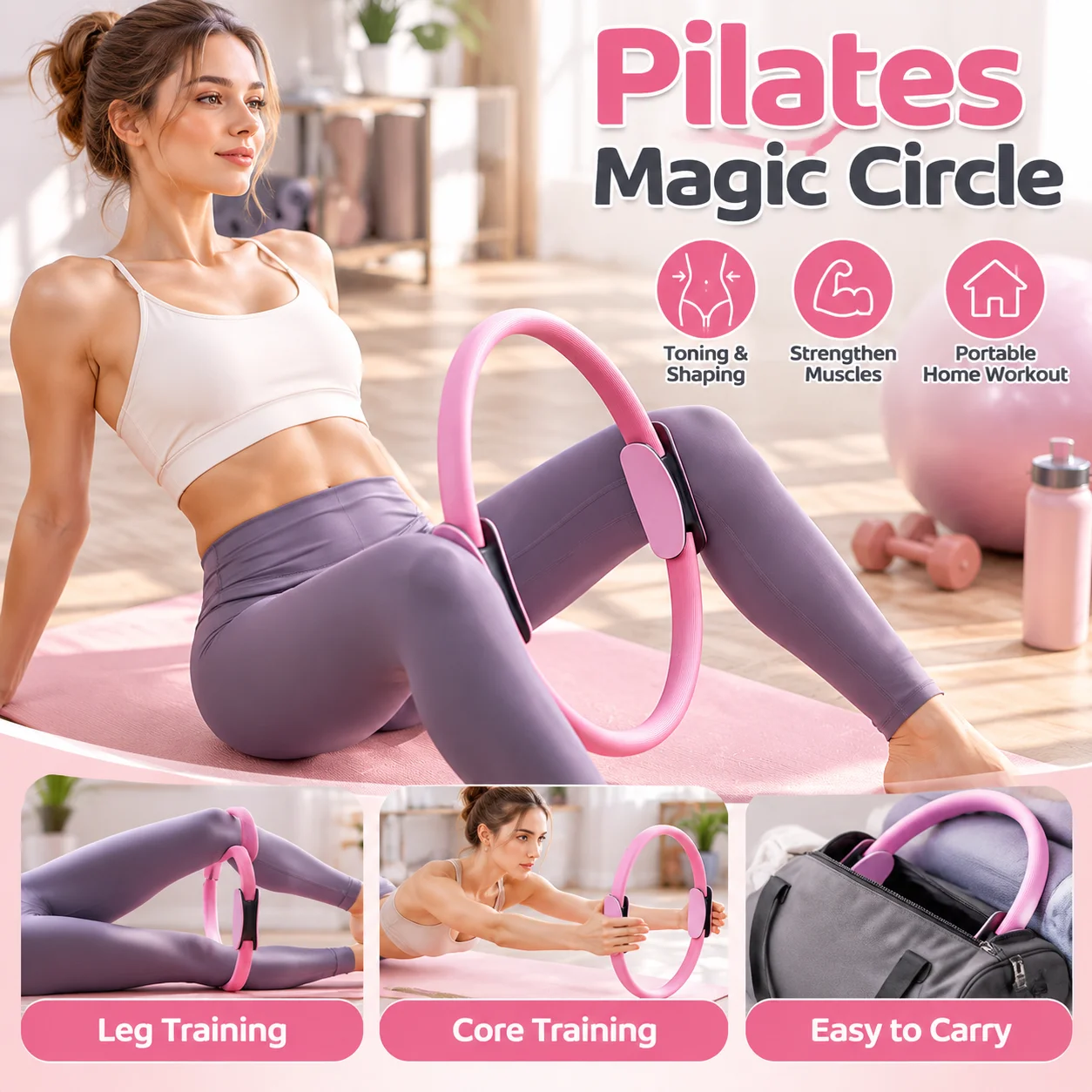 Pilates Circle Yoga Resistance Circle Magic Circle Fitness Equipment Sports Yoga Circle Beginner Fitness Beauty Back Thin Legs