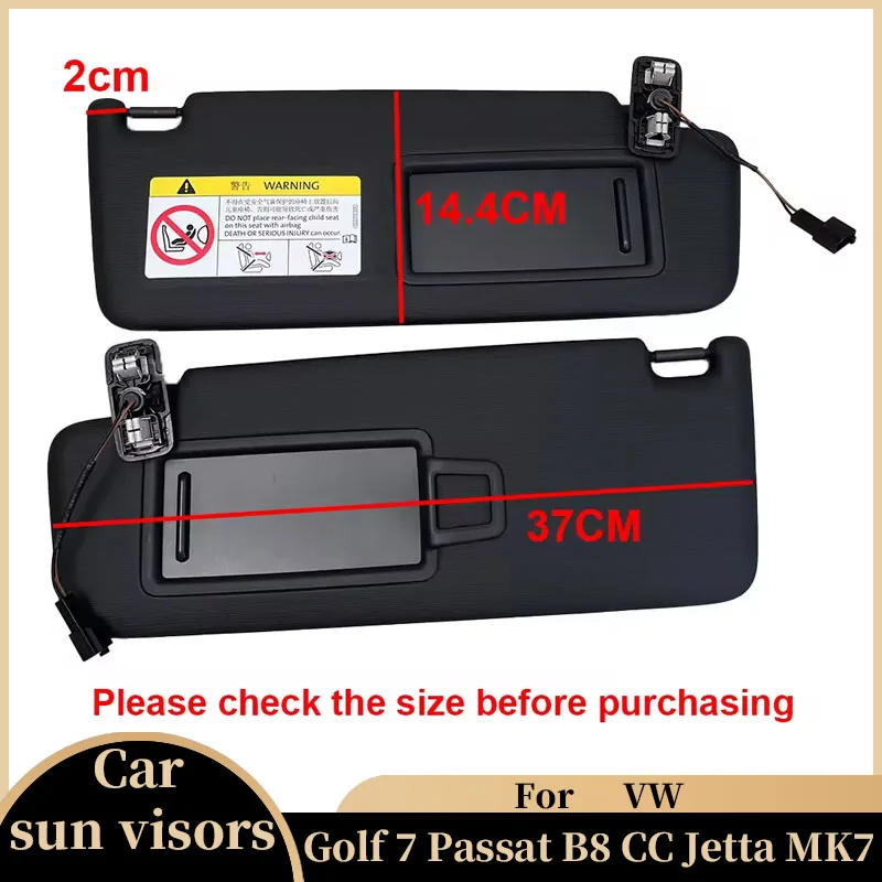 

Для VW Golf 7/Passat B8/CC/Jetta MK7 Черный солнцезащитный козырек с зеркалом для макияжа (5GG857551) — внутренний солнцезащитный козырек