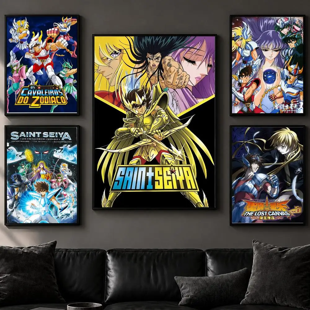 Anime S-Saint SeiyaS Poster Art  Self-Adhesive No Glue Residue Wall Decor for Bedroom Living Room