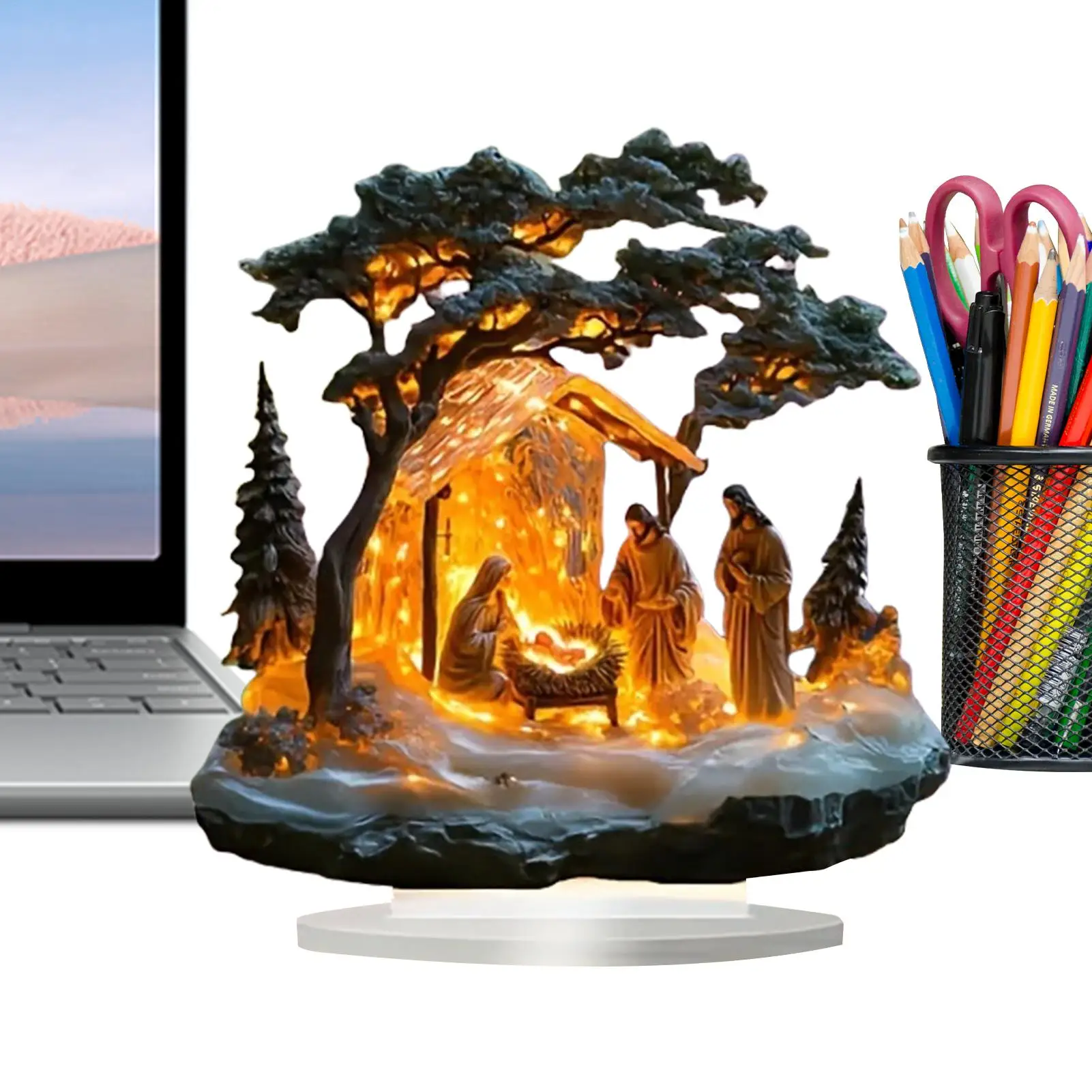2D الاكريليك سطح المكتب زينة عيد الميلاد يسوع الولادة المشهد المسيحية ديكورات المنزل سطح المكتب زخرفة هدية احتفالية #2