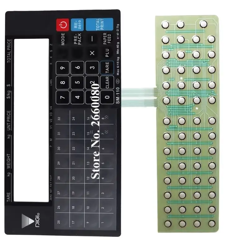 10set/lot Brand New SM-100CS SM110B Keyboard Set for Digi SM110 Bench Scales SM100B Keyboard Internal Circuitry With Overlay