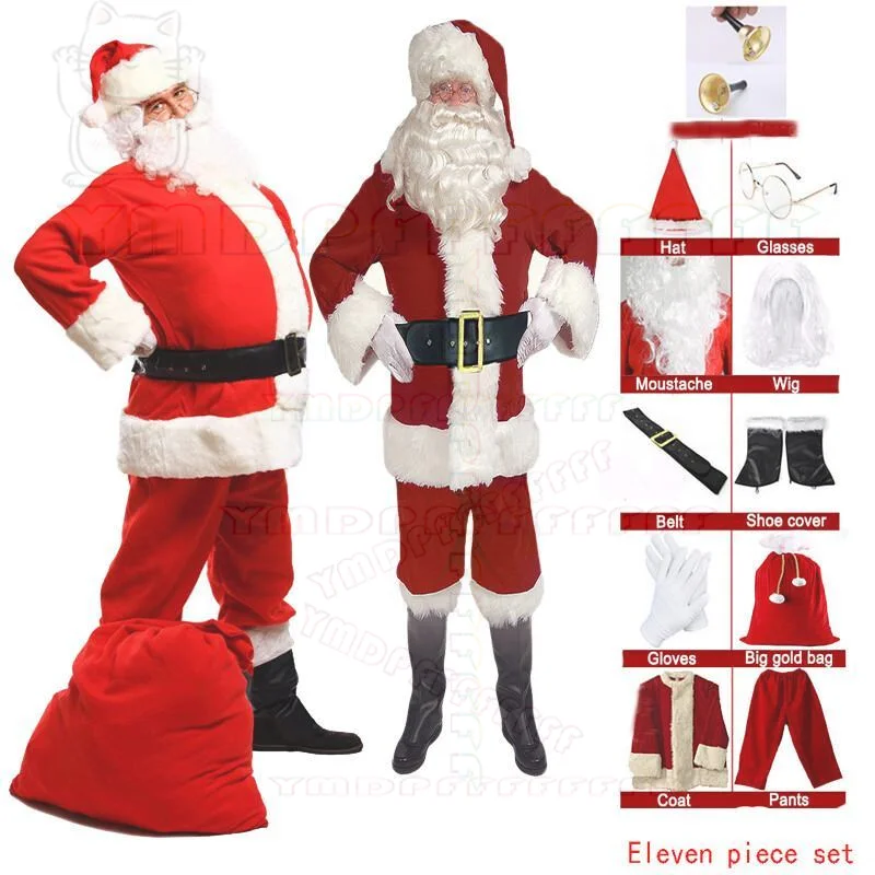 

С Новым годом, костюм Санта-Клауса для косплея, комплект со шляпой, несколько вариантов, хит продаж