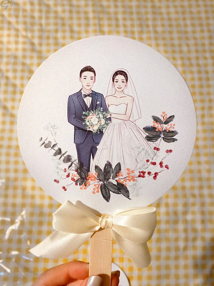 50pcs Paper Fan Wedding Favors for Guests Custom Logo Text Name Bride Groom Grand Event Patrick's Day Romantic Gifts