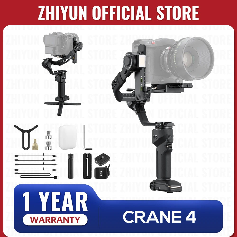 

ZHIYUN Official Crane 4 Handheld Camera Gimbal Stabilizer 3-axis Portrait Shooting for Sony Nikon Canon DSLR Camera