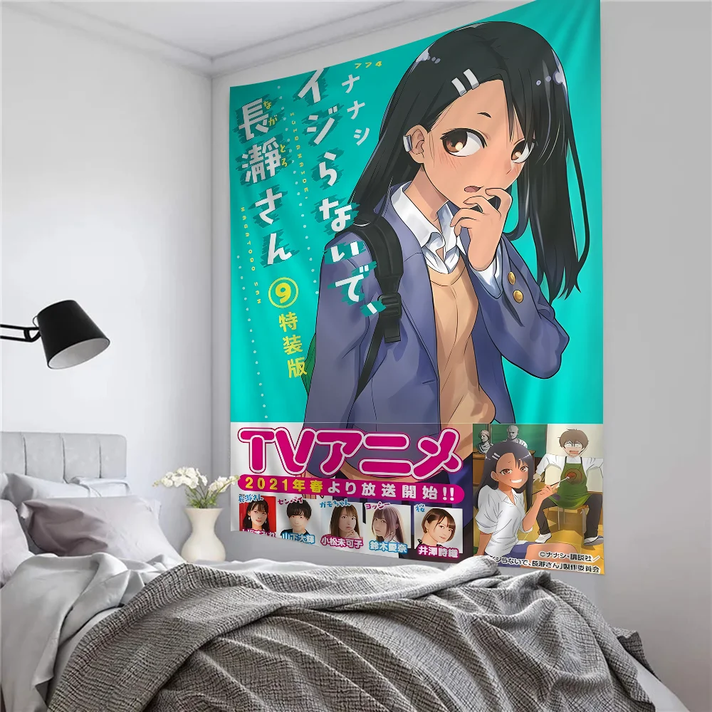 Anime Nagatoro San Hanging Bohemian Tapestry Hanging Tarot Hippie Wall Rugs Dorm Wall Hanging Home Decor