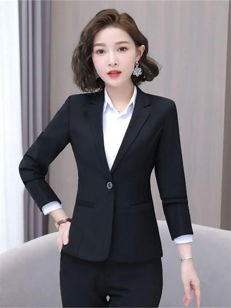 

Spring Autumn Women's Suit Jaet Formal Workwear Interview Outfit ort Sve Long Sve Cleanfit Sle Chinese Manufacturer