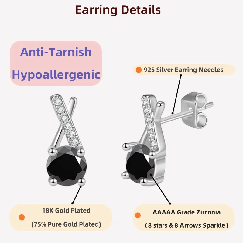 

Иглы из циркония LAMVOICE 1 карат, подарок для дочки, иглы для женщин, иглы из стерлингового серебра 925 пробы, День святого Валентина