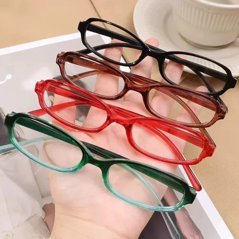 New Y2K Retro Oval Square Colorful Small Frame Glasses Frame Women Anti Blue Light Computer Glasses Vintage Eyeglasses Goggles