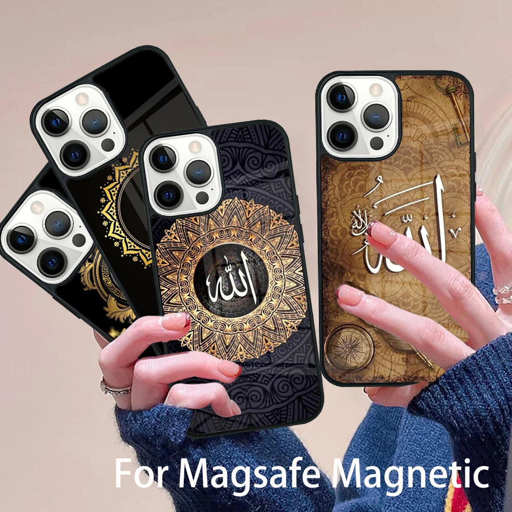 

Aesthetic Muslim Islam Arabic Text Phone Case Magesafe Magnetic Wireless Cover For IPhone 16 11 12 13 14 15 Pro Max Plus Mini