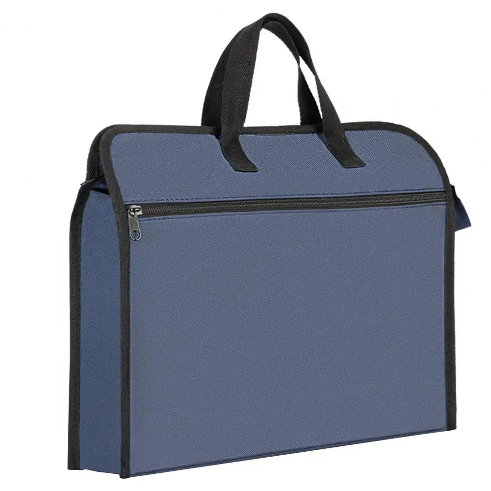 File Bag Large Capacity Double-tier Waterproof Oxford Cloth Office Business Travel Briefcase