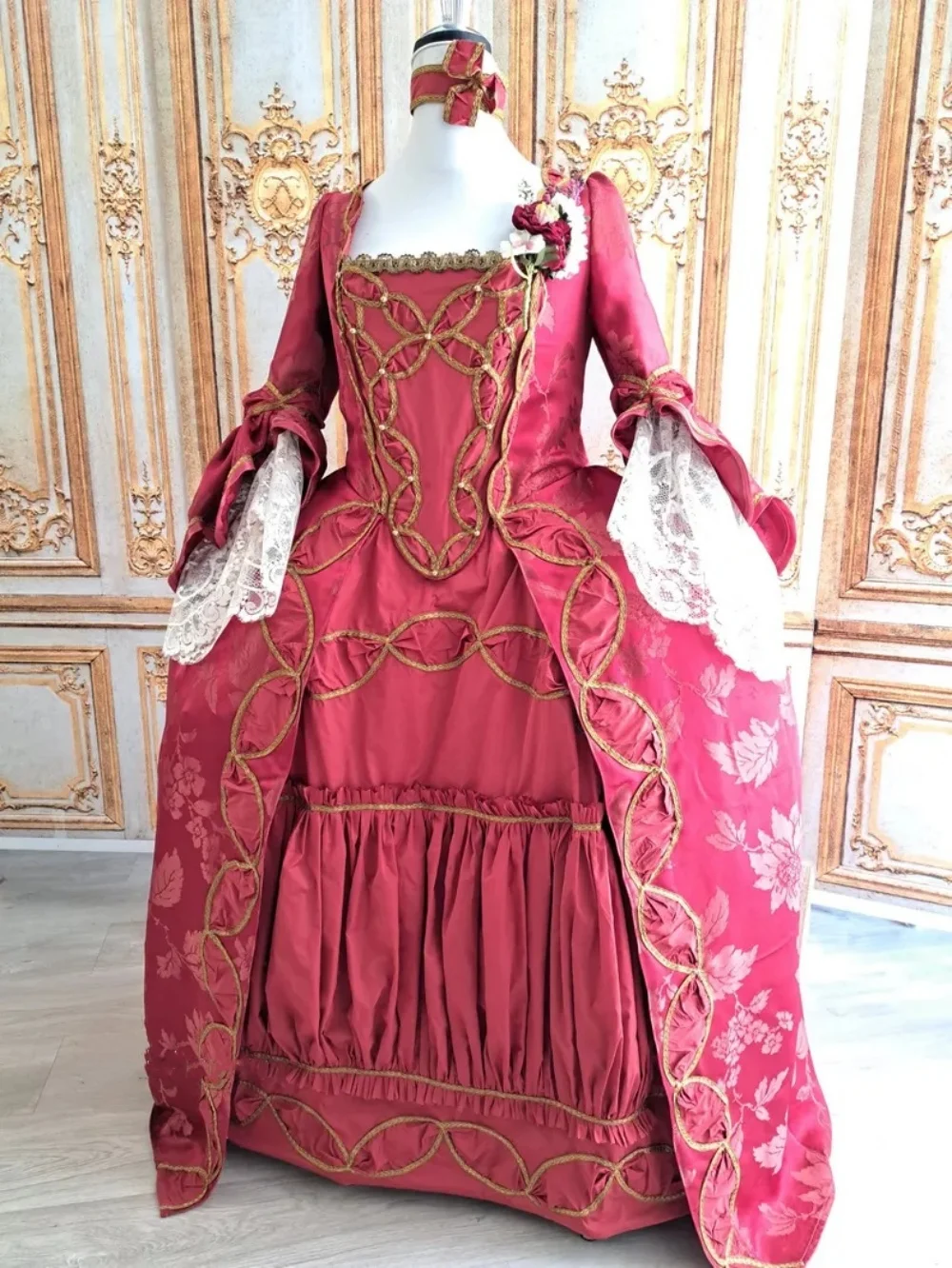 

Robe A La Francaise 18th Century Court Queen Marie Antoinette Rococo Sack Back Dress Victorian Royal Princess Baroque Ball Gown