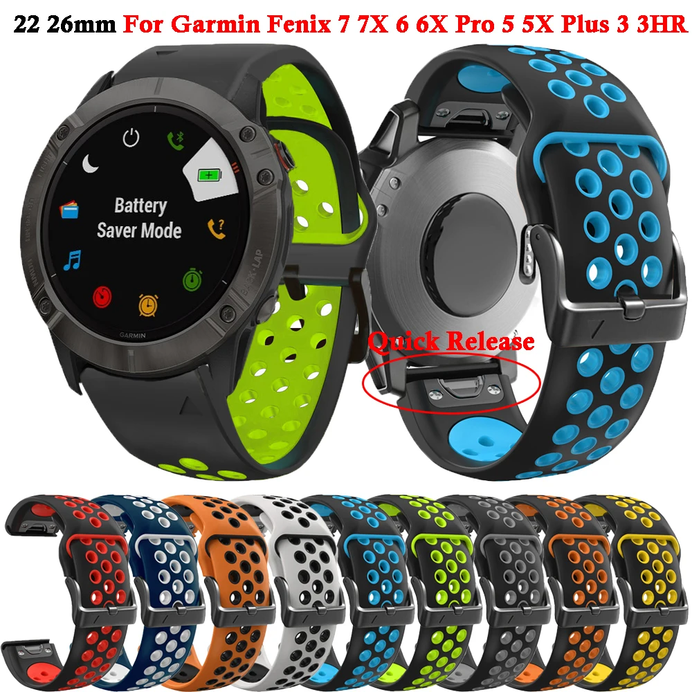 22 cinturini per cinturini in Silicone da 26mm per Garmin Fenix 7X 7 6X 6 Pro 5 5X Plus cinturino da polso Easyfit Enduro mk1 MK2 braccialetto Smartwatch