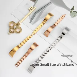 Small Size Watchband 6mm 8mm 10mm 12mm 14mm Ladies Stainless Steel Buckle Mesh Belt Watch Strap Ultra-thin Steel Bracelets