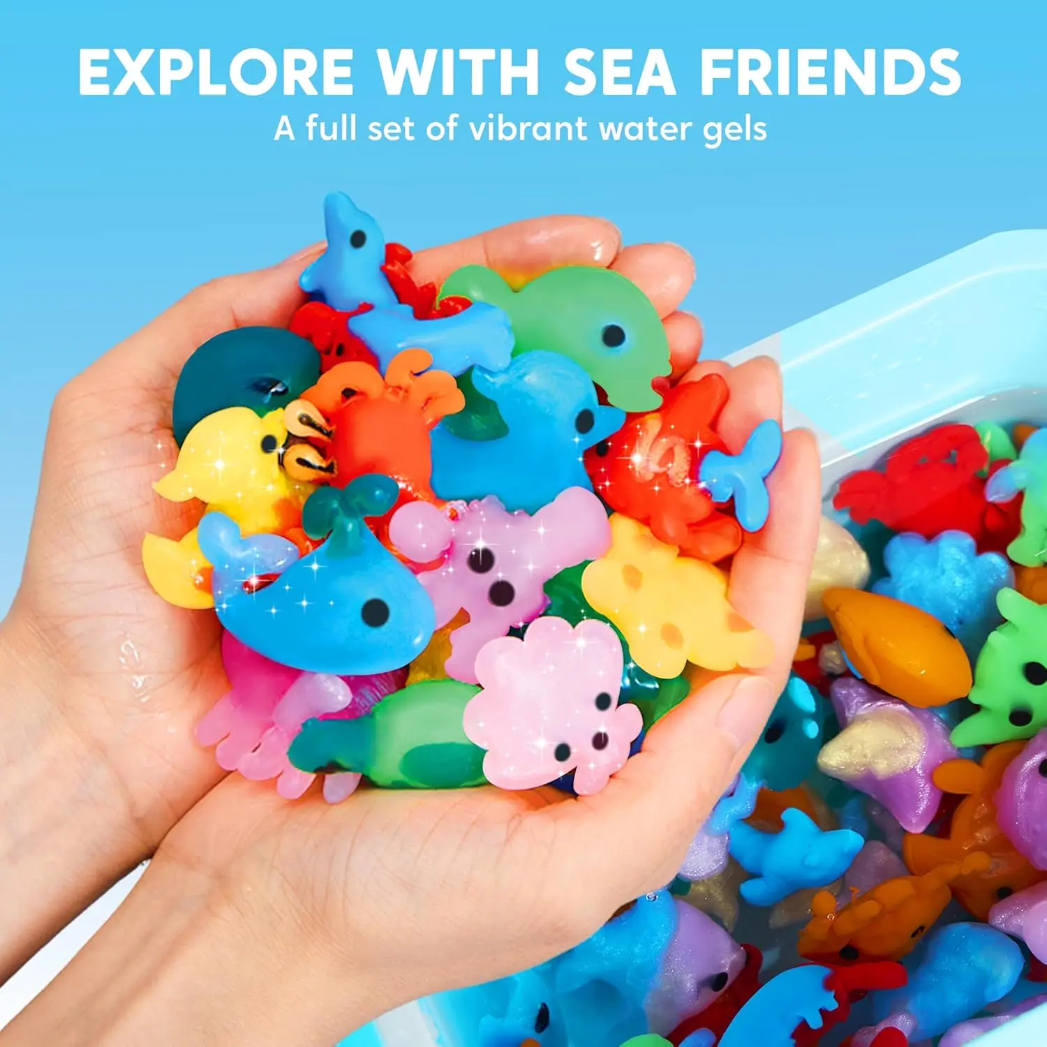 Joyfy kit de gel de água fada mágica kit de brinquedo de gel de água com 10 géis garrafa de preservação para crianças presentes festa favores presentes de aniversário