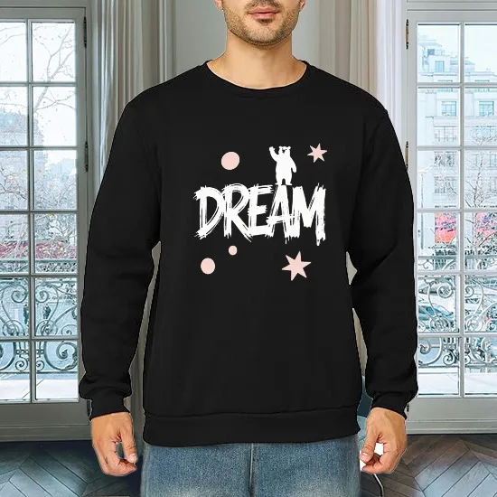 

T shirt for men autumn 90s vintage clothes Solid color Harajuku Long sleeves Graphic tee Dream Bear Solid color Sports Printed t