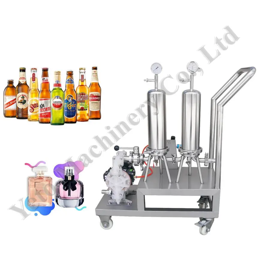 Yeto Stainless Steel Movable Duplex Hepa Filter Element System for Fragrance Oil Perfume Beer Water Fuel Making Machine Cosmetic