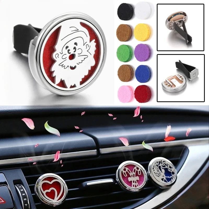 

NEWChristmas Tree Car Aromatherapy Diffuser Locket Car Clip Perfume Essential Oil Diffuser Car Vent Clip Air Freshener Purifier