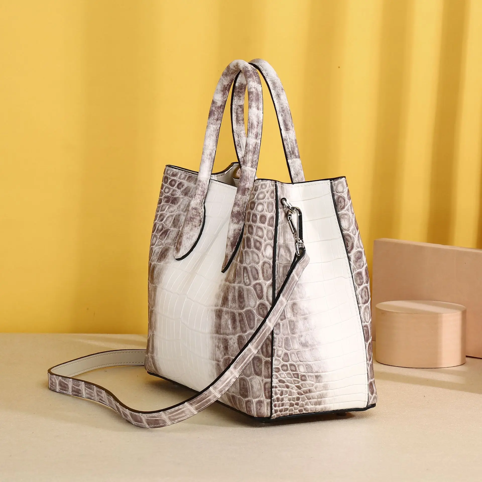 New Fashion Alligator Pattern Women Handbags European Designer Cow Genuine Leather Shoulder Female Girl Luxury Crossbody Bag