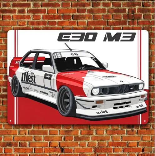 M3 E30 Racing Car Metal Poster - 20x30cm Garage Tin Sign