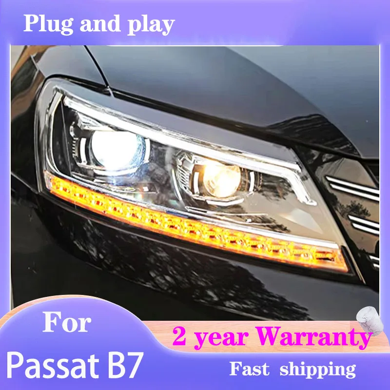 

Стайлинг автомобиля для VW Passat B7 Фара 2011-2015 Passat Фара Volkswagen Версия США DRL Указатель поворота Ближний свет