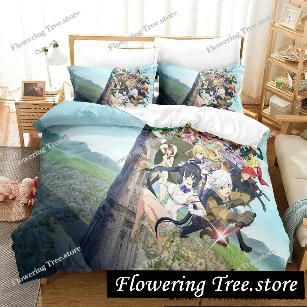 

3D Print DanMachi Anime Hestia Bedding Set Duvet Cover Bed Set Quilt Cover Pillowcase Comforter king Queen Size Boys Adult029