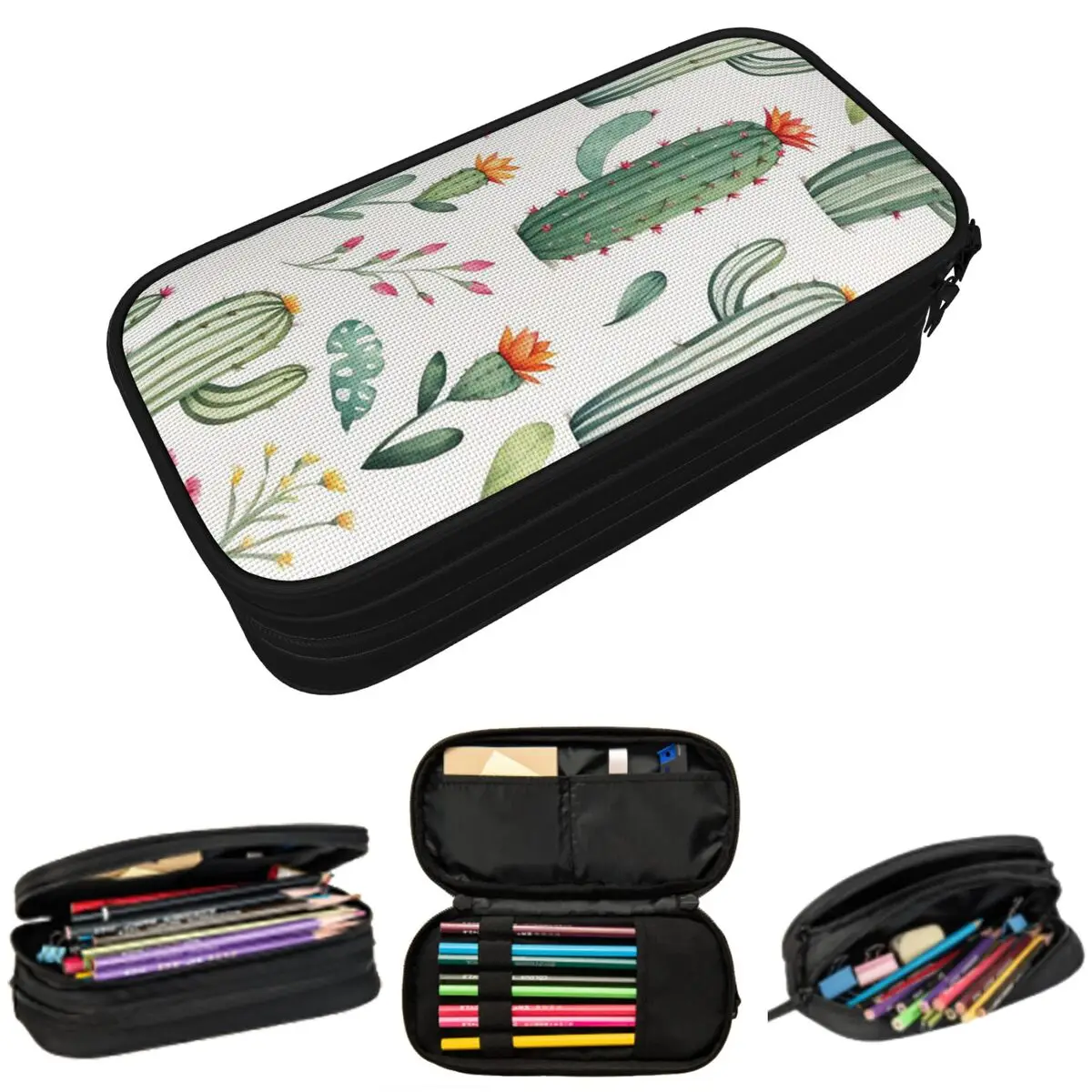 

Cartoon Columnar Cactus Design Pencil Case for Boy Girl Gifts Pen Box Pencil Bag Stationery Supplies Pen Holder Bag