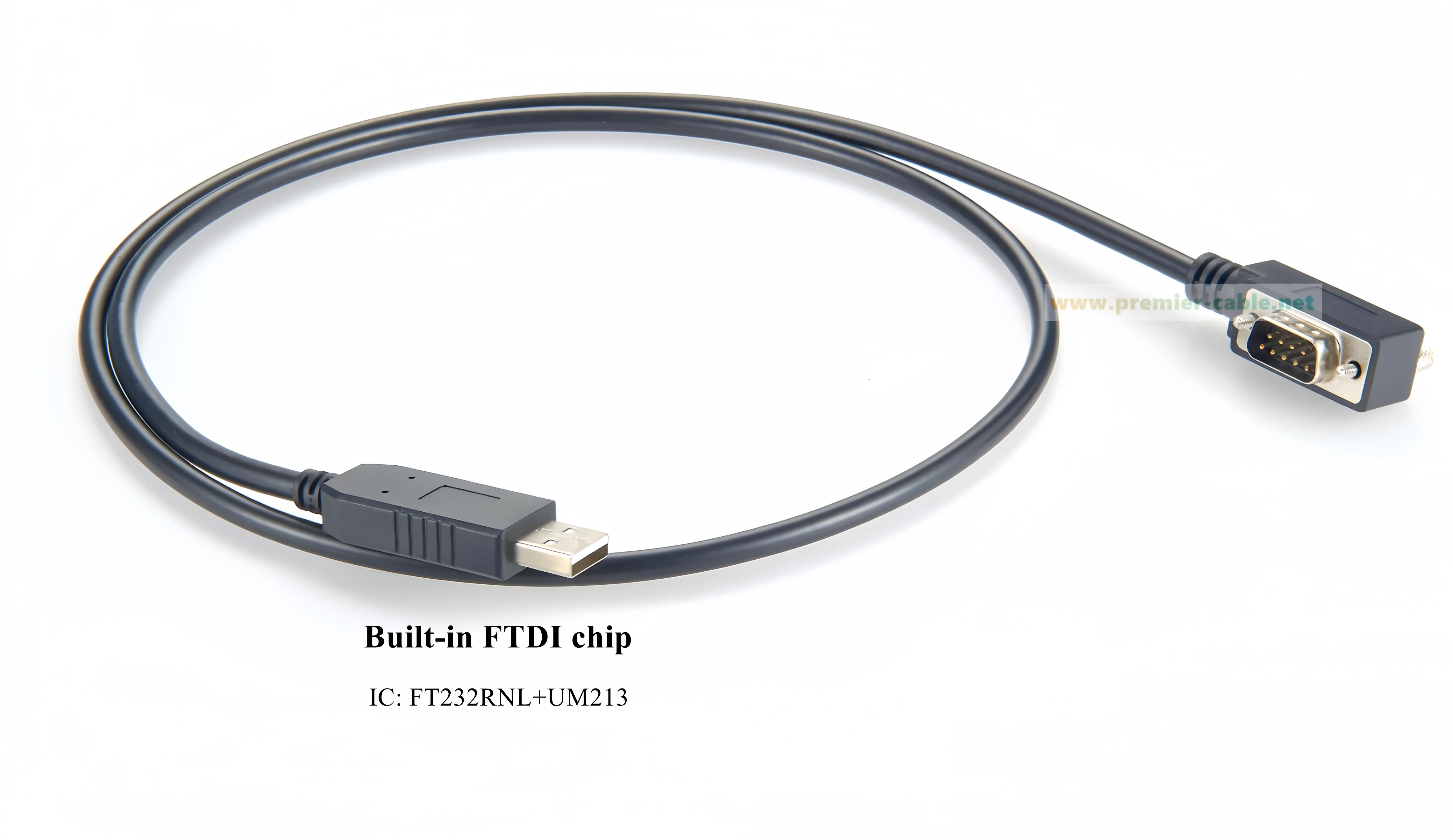 90-Grad-USB-2.0-zu-DB9-Seriell-Konverterkabel mit FTDI FT232RNL-Chip, platzsparend, USB-zu-RS232-zu-COM-Anschluss – Detail 3