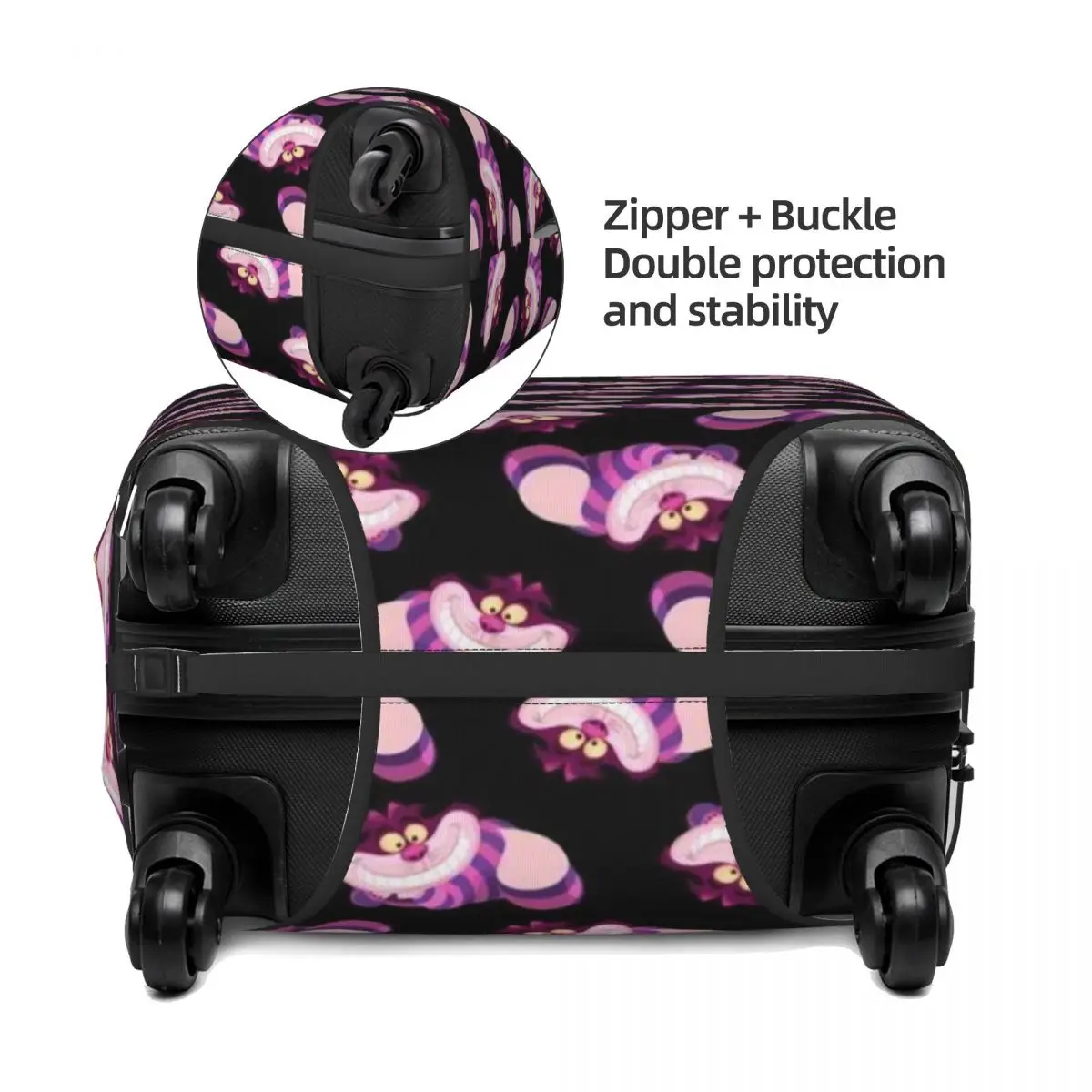 Capa de mala personalizada Cheshire Cat Smile lavável protetor de bagagem para 18-32 polegadas