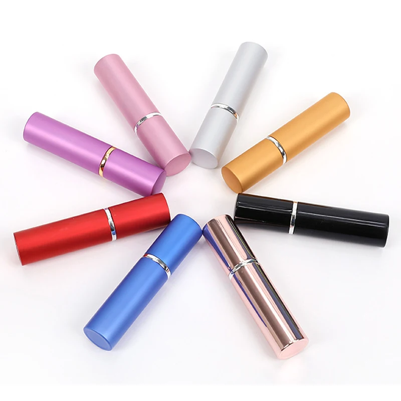 10 pçs 5ml garrafa de perfume de alumínio vazio com funis & dispensador recarregável perfume atomizador portátil viagem spray garrafas