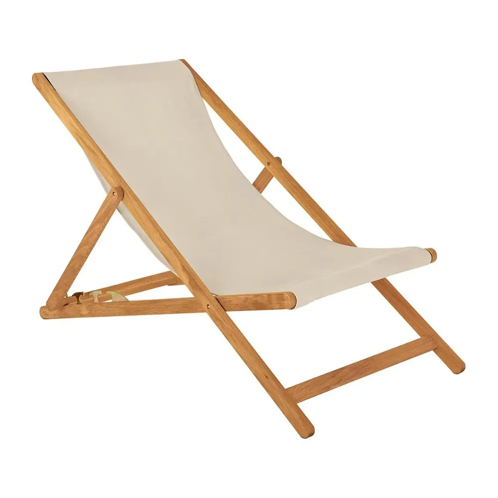Wholesale Folding Wood Beach Chair  Custom Hardwood Portable Foldable Beach Chairs Deck Chairs With Custom Logo