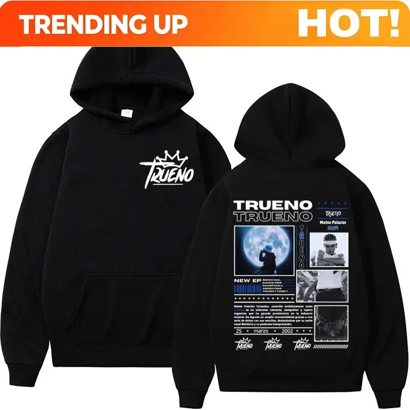 Customization Rapper Trueno Album Cover Hoodie Male Harajuku Hip Hop Punk Rock Hoodies Men Women High Quality Fashion Casual Fle
